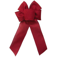 Wired Burgundy Linen Bow (2.5"ribbon~6"Wx10"L) - Alpine Holiday Bows