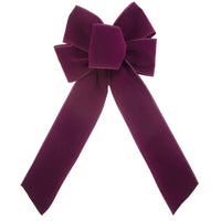 Wired Indoor Outdoor Purple Velvet Bow (2.5"ribbon~6"Wx10"L) - Alpine Holiday Bows