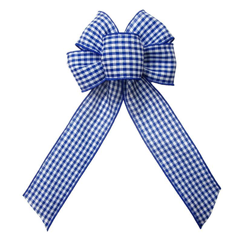 Spring Bows - Easter Bows - Spring Wreath Bows - Gingham Navy Blue ...