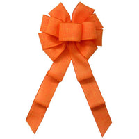 Wired Orange Linen Bow (2.5"ribbon~10"Wx20"L) - Alpine Holiday Bows