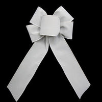 Wired Indoor Outdoor Pewter Gray Velvet Bow (2.5"ribbon~6"Wx10"L) - Alpine Holiday Bows
