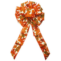 Wired Warm Leaves of Autumn Bows (2.5"ribbon~10"Wx20"L) - Alpine Holiday Bows