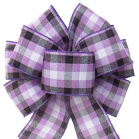 Wired Springtime Plaid Purple Linen Bow (2.5"ribbon~8"Wx16"L) - Alpine Holiday Bows