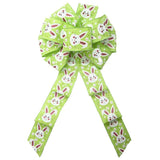 Wired Lime Green Linen Easter Bunny Bow (2.5"ribbon~10"Wx20"L) - Alpine Holiday Bows