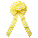 Wired Buffalo Plaid Yellow & Cream Linen Bows (2.5"ribbon~10"Wx20"L) - Alpine Holiday Bows