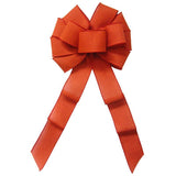 Wired Burnt Orange Linen Bow (2.5"ribbon~10"Wx20"L) - Alpine Holiday Bows