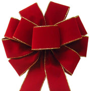 Wired Indoor Outdoor Berry Red Velvet Bow (2.5"ribbon~10"Wx20"L)