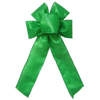 Wired Gleaming Bright Green Bow (2.5"ribbon~6"Wx10"L) - Alpine Holiday Bows