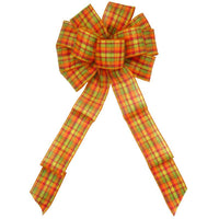 Wired Cider Plaid Bows (2.5"ribbon~10"Wx20"L) - Alpine Holiday Bows
