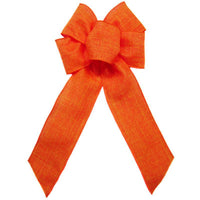 Wired Orange Linen Bow (2.5"ribbon~6"Wx10"L) - Alpine Holiday Bows
