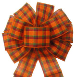 Wired Harvest Plaid Bows (2.5"ribbon~10"Wx20"L) - Alpine Holiday Bows