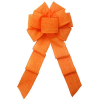 Wired Orange Linen Bow (2.5"ribbon~8"Wx16"L) - Alpine Holiday Bows