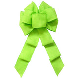 Wired Lime Green Linen Bow (2.5"ribbon~8"Wx16"L) - Alpine Holiday Bows