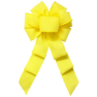 Wired Yellow Linen Bow (2.5"ribbon~8"Wx16"L) - Alpine Holiday Bows