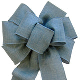 Wired Denim Light Blue Linen Bow (2.5"ribbon~8"Wx16"L)