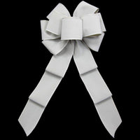 Wired Indoor Outdoor Pewter Gray Velvet Bow (2.5"ribbon~8"Wx16"L) - Alpine Holiday Bows