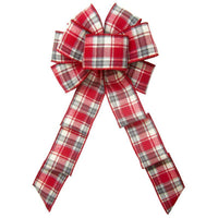 Wired Cozy Cabin Plaid Flannel Bow (2.5"ribbon~8"Wx16"L) - Alpine Holiday Bows