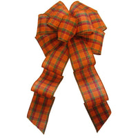 Wired Harvest Plaid Bows (2.5"ribbon~8"Wx16"L) - Alpine Holiday Bows
