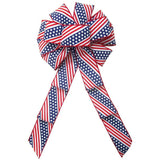 Patriotic Wreath Bows - Wired Old Glory Patriotic Bows (2.5"ribbon~10"Wx20"L)