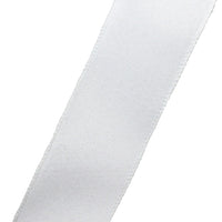 Wired Linen Ribbon - Wired White Linen Ribbon (#40-2.5"Wx10Yards)